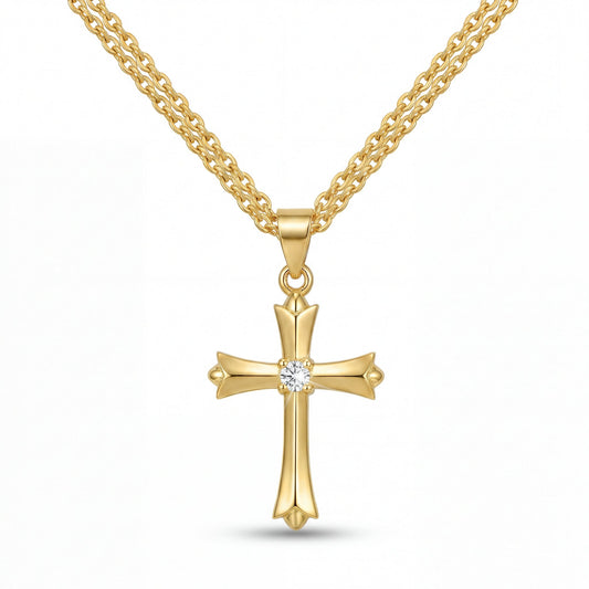 Cruz Ornate Cross Pendant Necklace hypoallergenic necklace by HyraMode