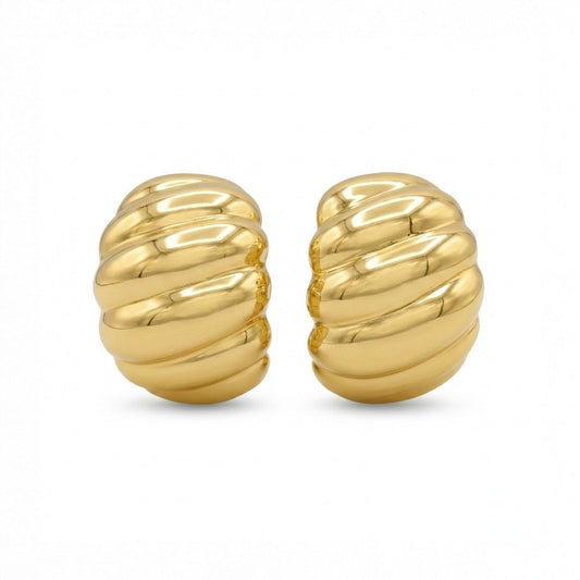 Caia Croissant Huggie Earrings hypoallergenic earrings by HyraMode