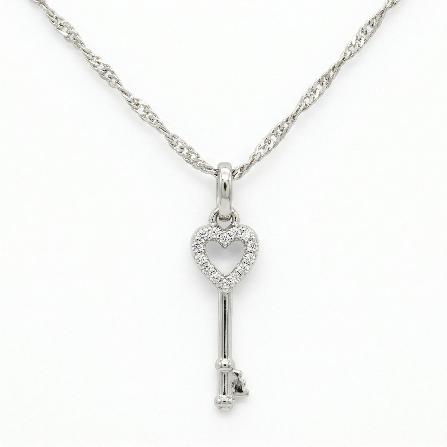 Kaia Heart Key Pendant Necklace hypoallergenic necklace by HyraMode