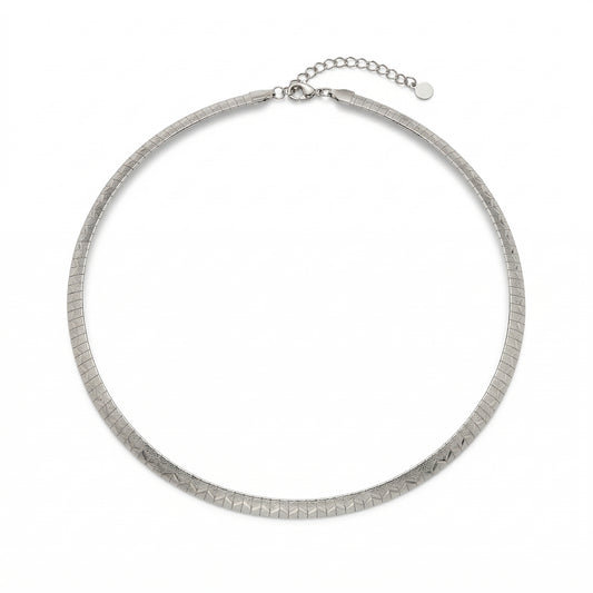 Tolu Textured Omega Layering Chain Necklace 6MM