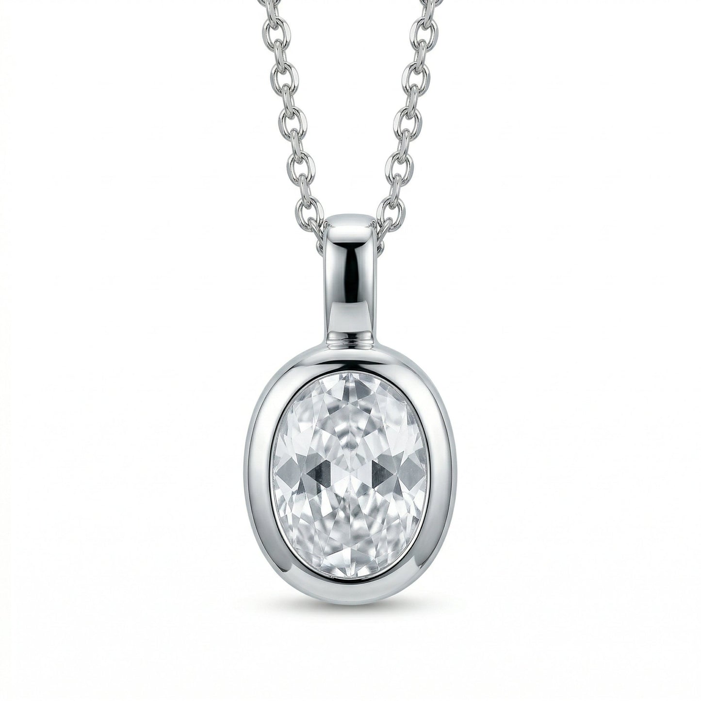 Vela Oval CZ Pendant Necklace hypoallergenic necklace by HyraMode