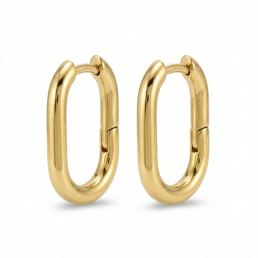 Hex Square Huggie Earrings hypoallergenic earrings by HyraMode