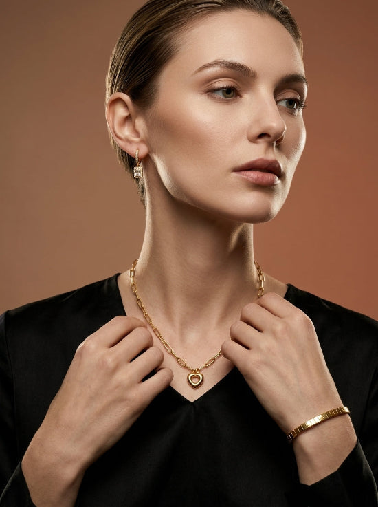 Zela Remy Arlo styled jewelry set arranged as a modern matching set