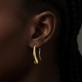 Elegant gold drop earrings perfect for wedding guest attire