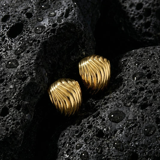 Fern Textured Huggie Earrings lifestyle detail