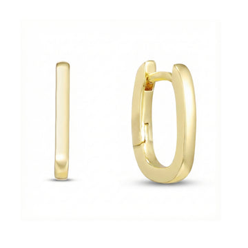 Rectangular Tube Huggie Hoops Earrings