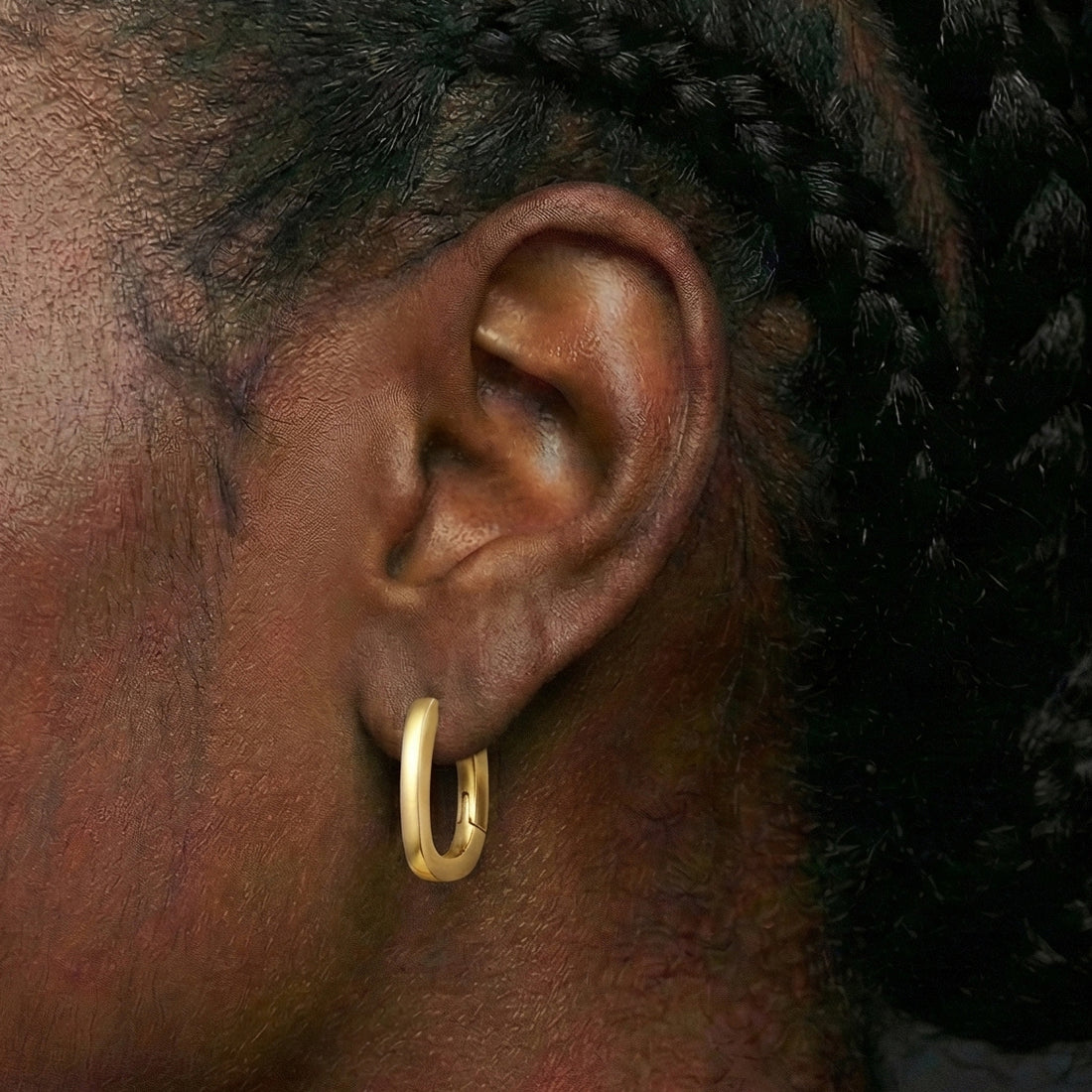 Rectangular Tube Huggie Hoops Earrings