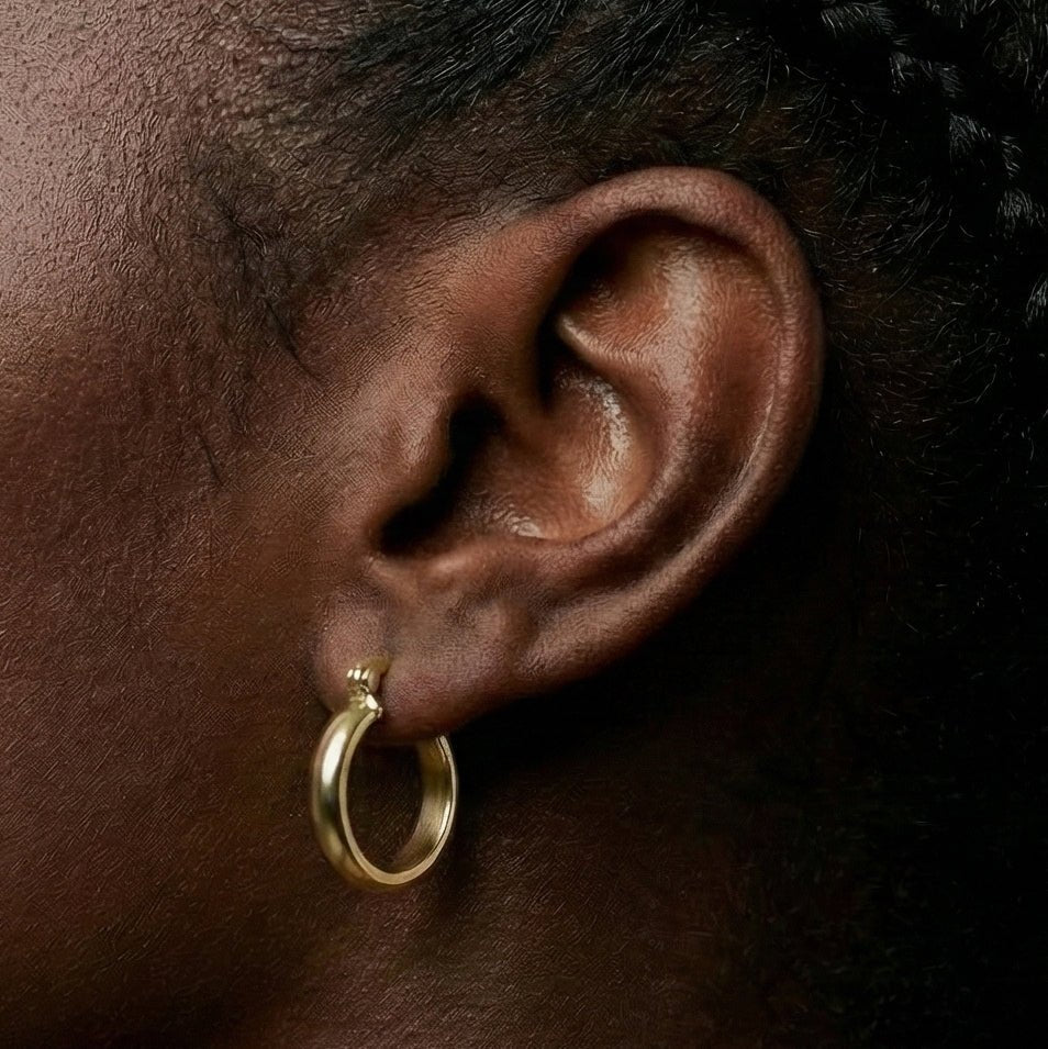 Bora Chunky Gold Hoop Earrings — product view 2
