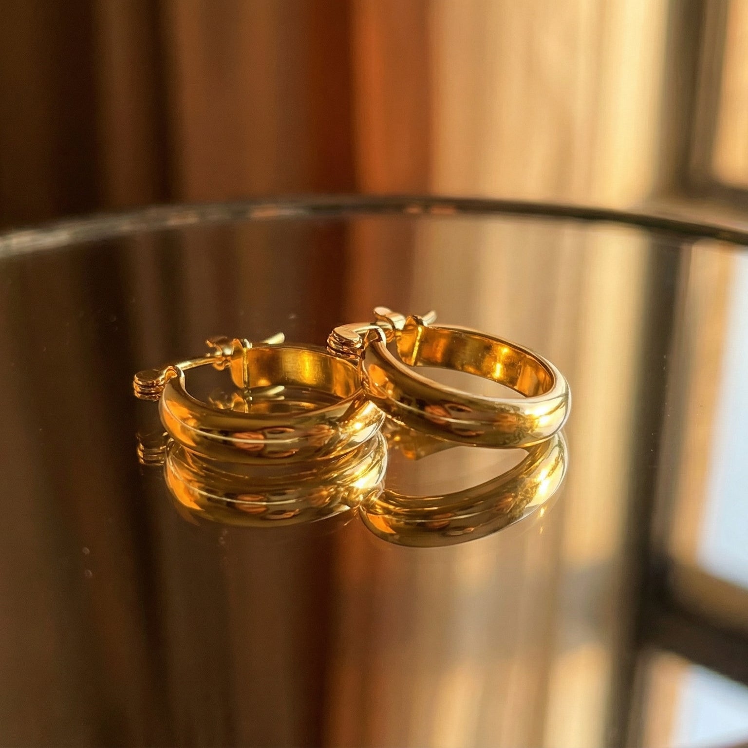 Bora Chunky Square Hoop Earrings hypoallergenic earrings by HyraMode