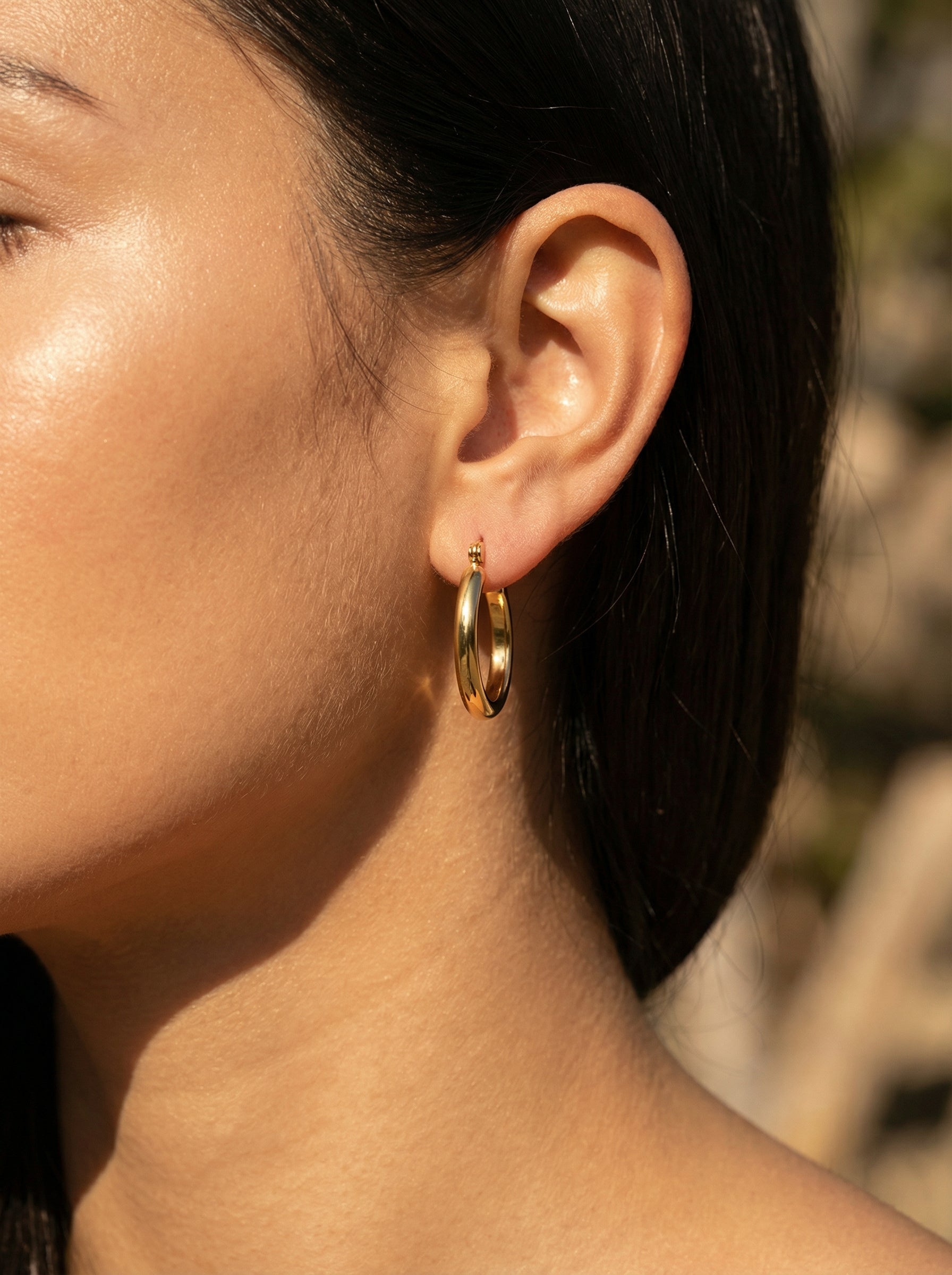 Bora Chunky Square Hoop Earrings hypoallergenic earrings by HyraMode