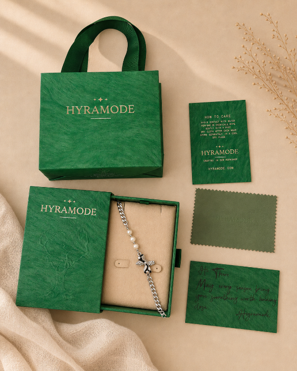 Bree Silver Enamel Bow Pearl Chain Bracelet