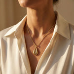 Cora Gold Cowrie Shell Pendant Necklace — product view 5