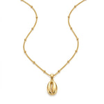 Cora Gold Cowrie Shell Pendant Necklace — product view 1