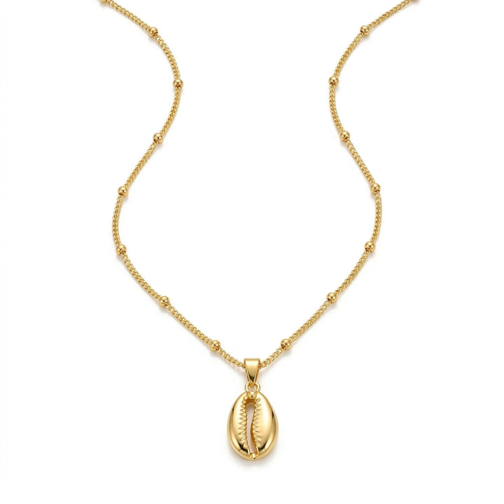 Cora Gold Cowrie Shell Pendant Necklace — product view 1