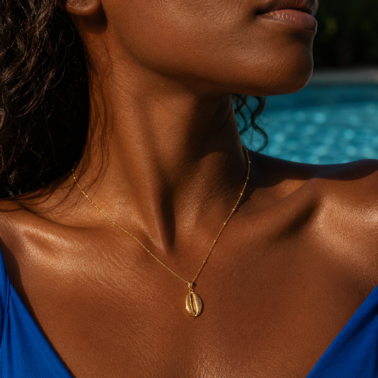 Cora Gold Cowrie Shell Pendant Necklace