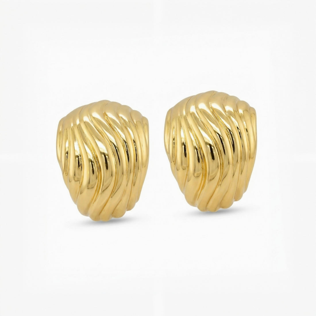 Fern Textured Huggie Earrings hypoallergenic earrings by HyraMode