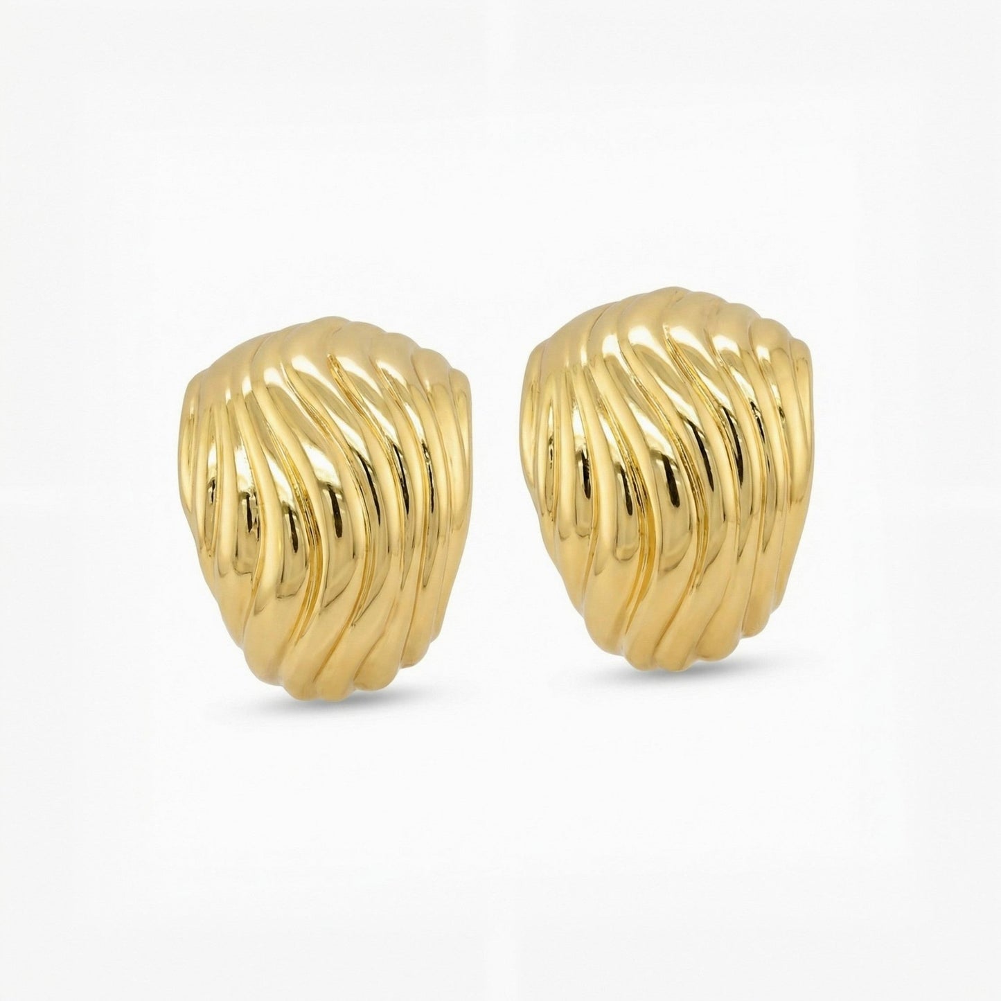 Fern Textured Huggie Earrings hypoallergenic earrings by HyraMode