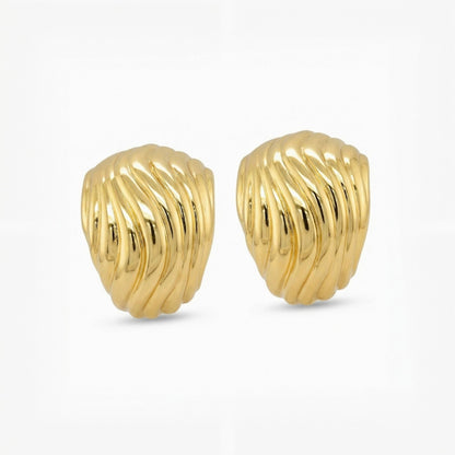 Fern Textured Huggie Earrings hypoallergenic earrings by HyraMode
