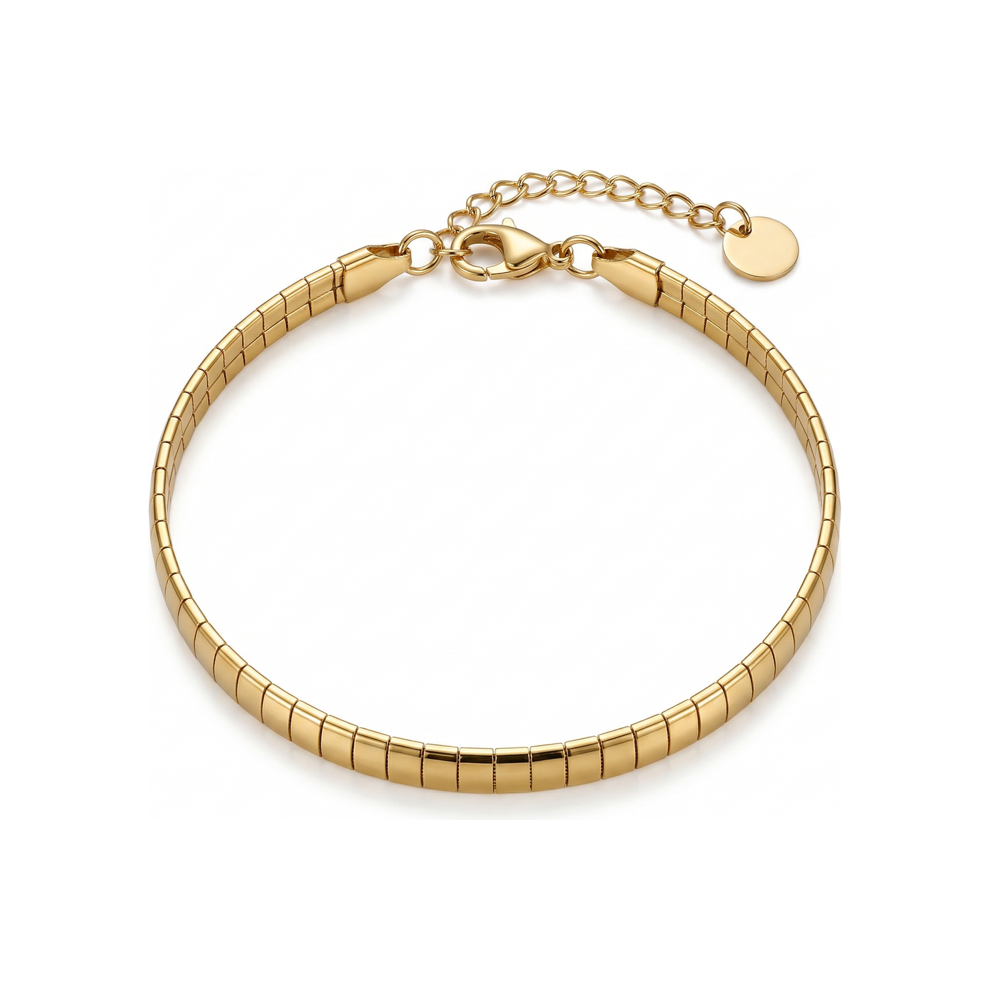 Arlo Slim Flat Box Chain Bracelet - HyraMode Gold Jewelry