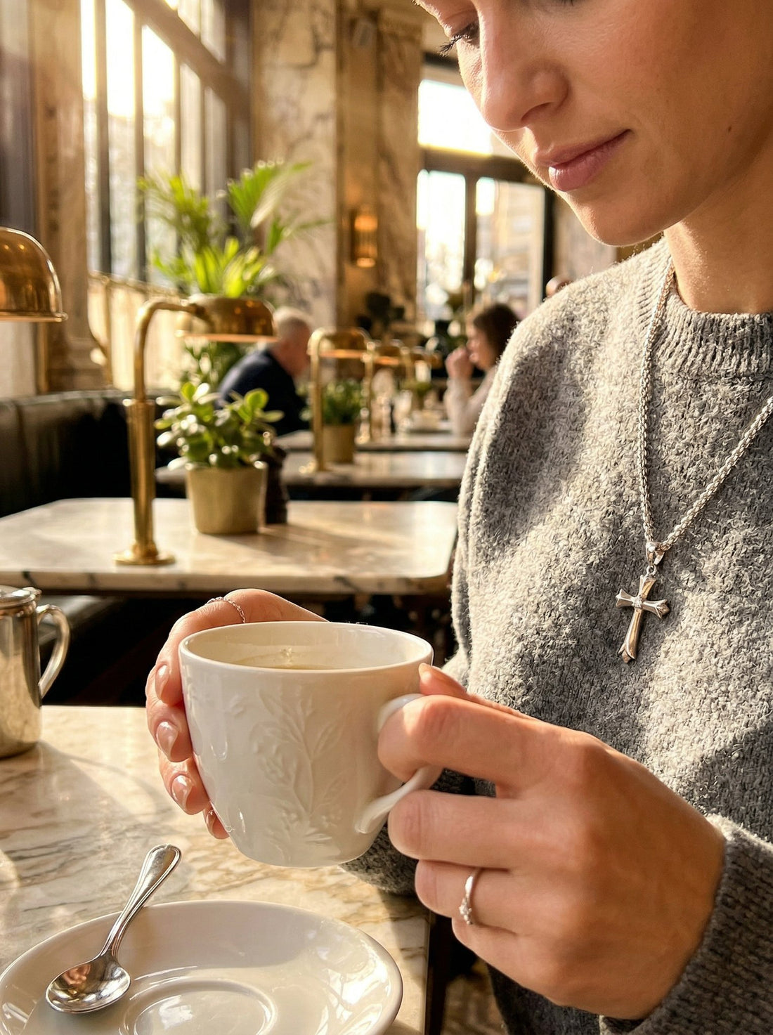 Cruz Ornate Cross Pendant Necklace hypoallergenic necklace by HyraMode