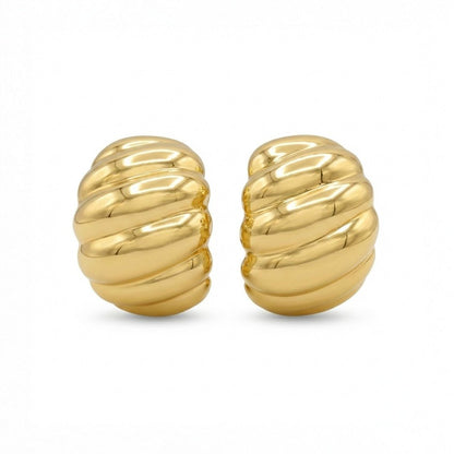 Caia Croissant Huggie Earrings hypoallergenic earrings by HyraMode