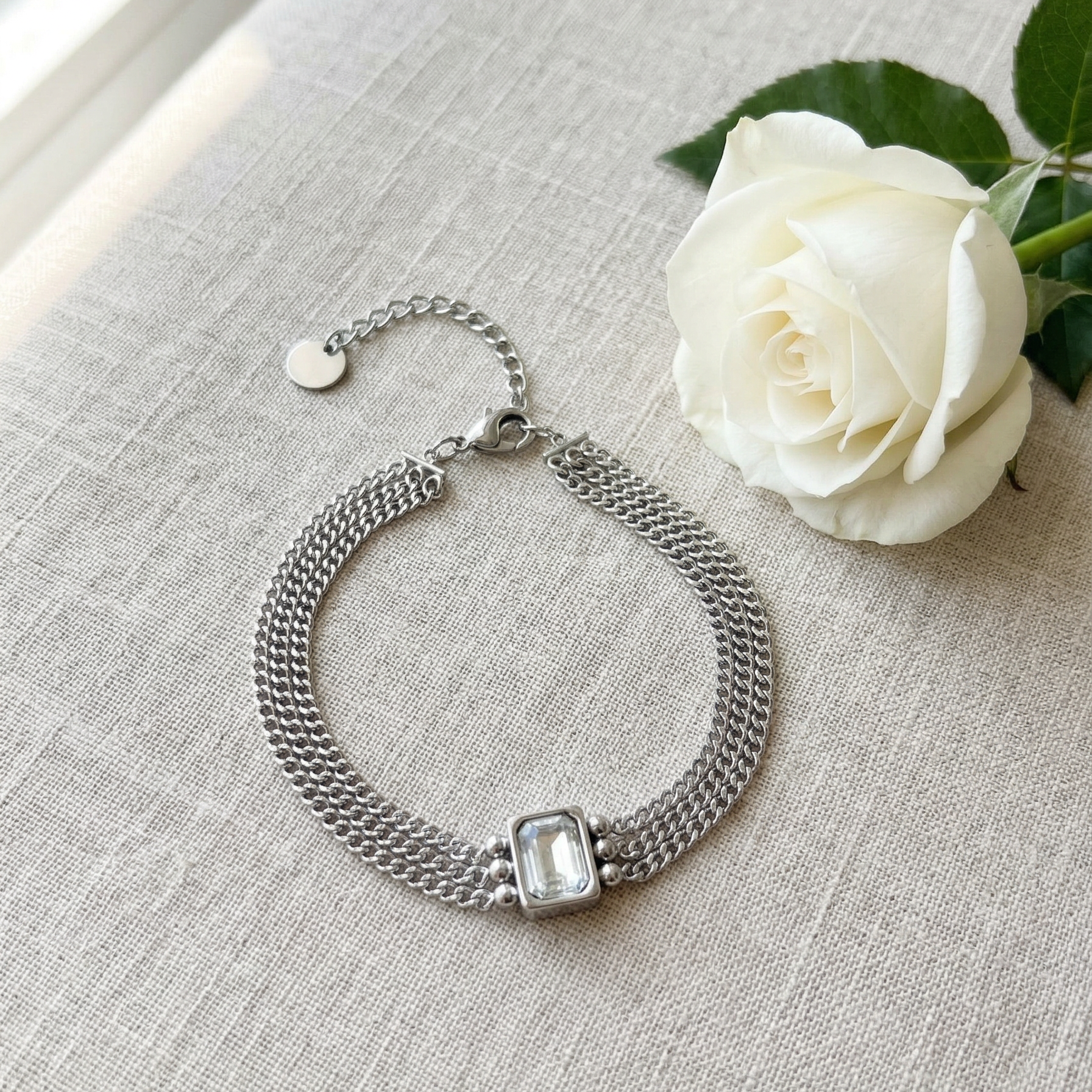 Dalis Multi-Strand CZ Station Bracelet - View 9 - HyraMode