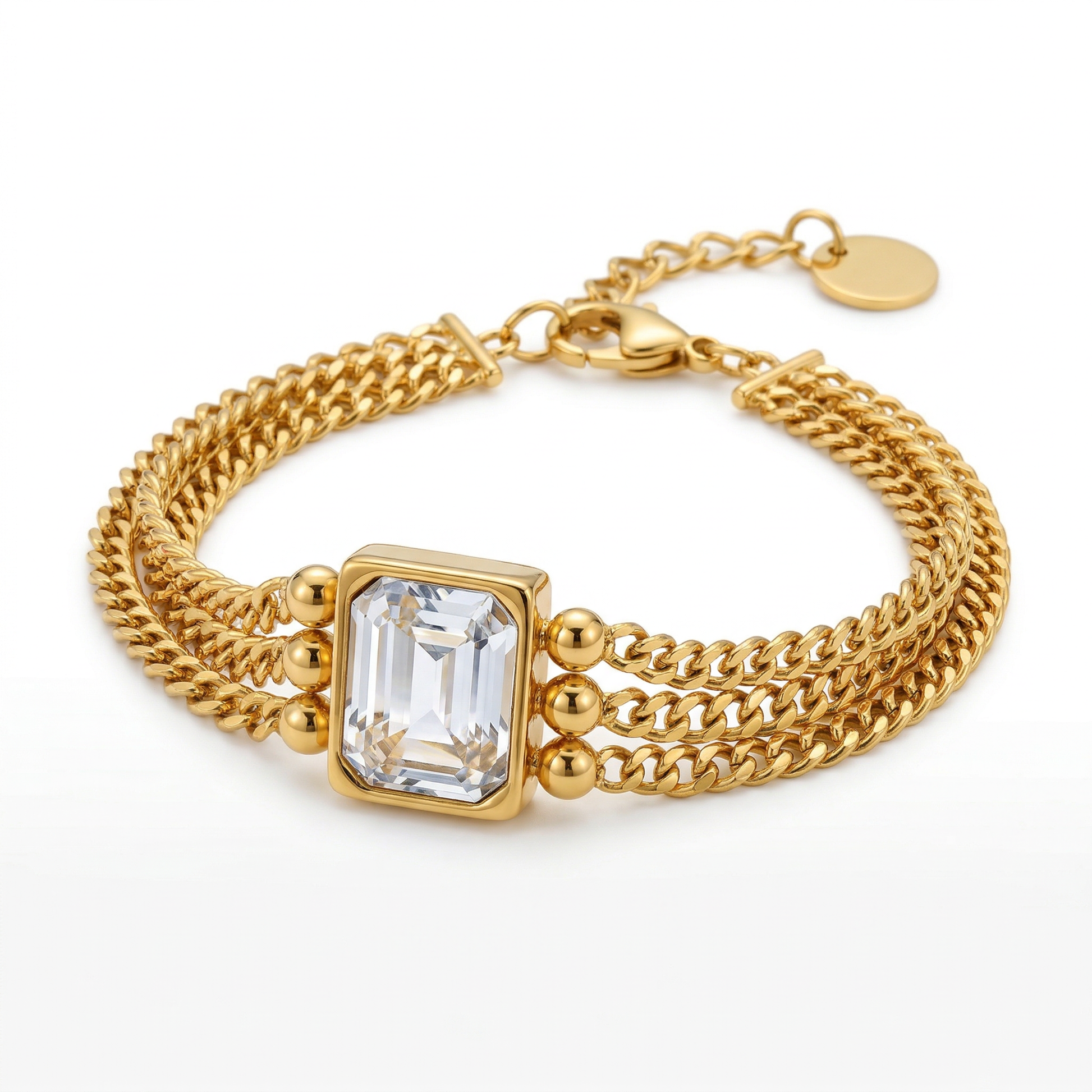 Dalis Multi-Strand CZ Station Bracelet - View 11 - HyraMode