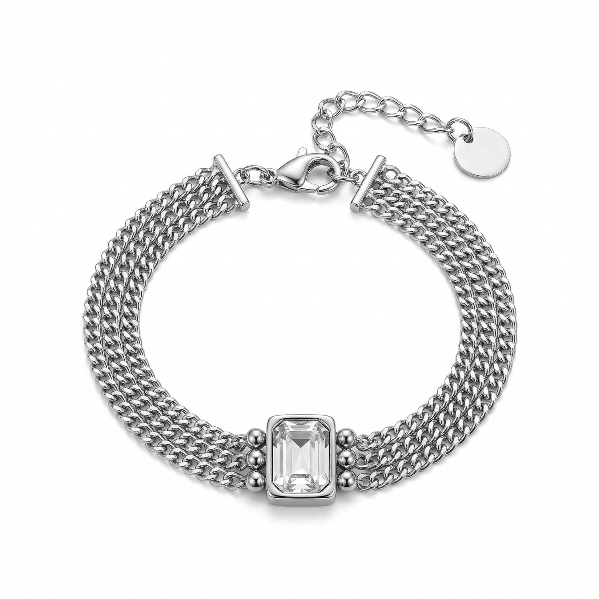 Dalis Multi-Strand CZ Station Bracelet - View 3 - HyraMode