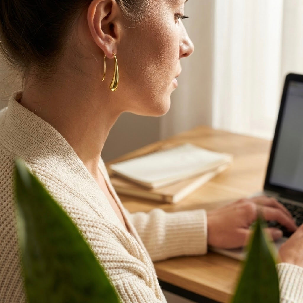 Deva Liquid Metal Water Drop Earrings hypoallergenic earrings by HyraMode