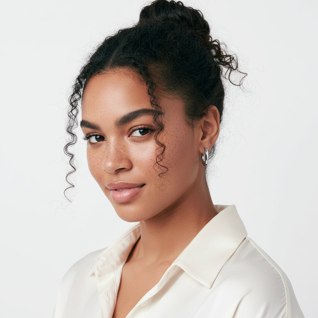 Hex Square Huggie Earrings — product view 2