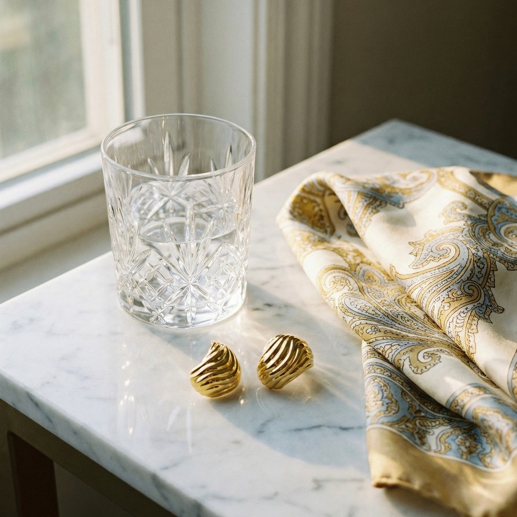 Fern Textured Huggie Earrings hypoallergenic earrings by HyraMode