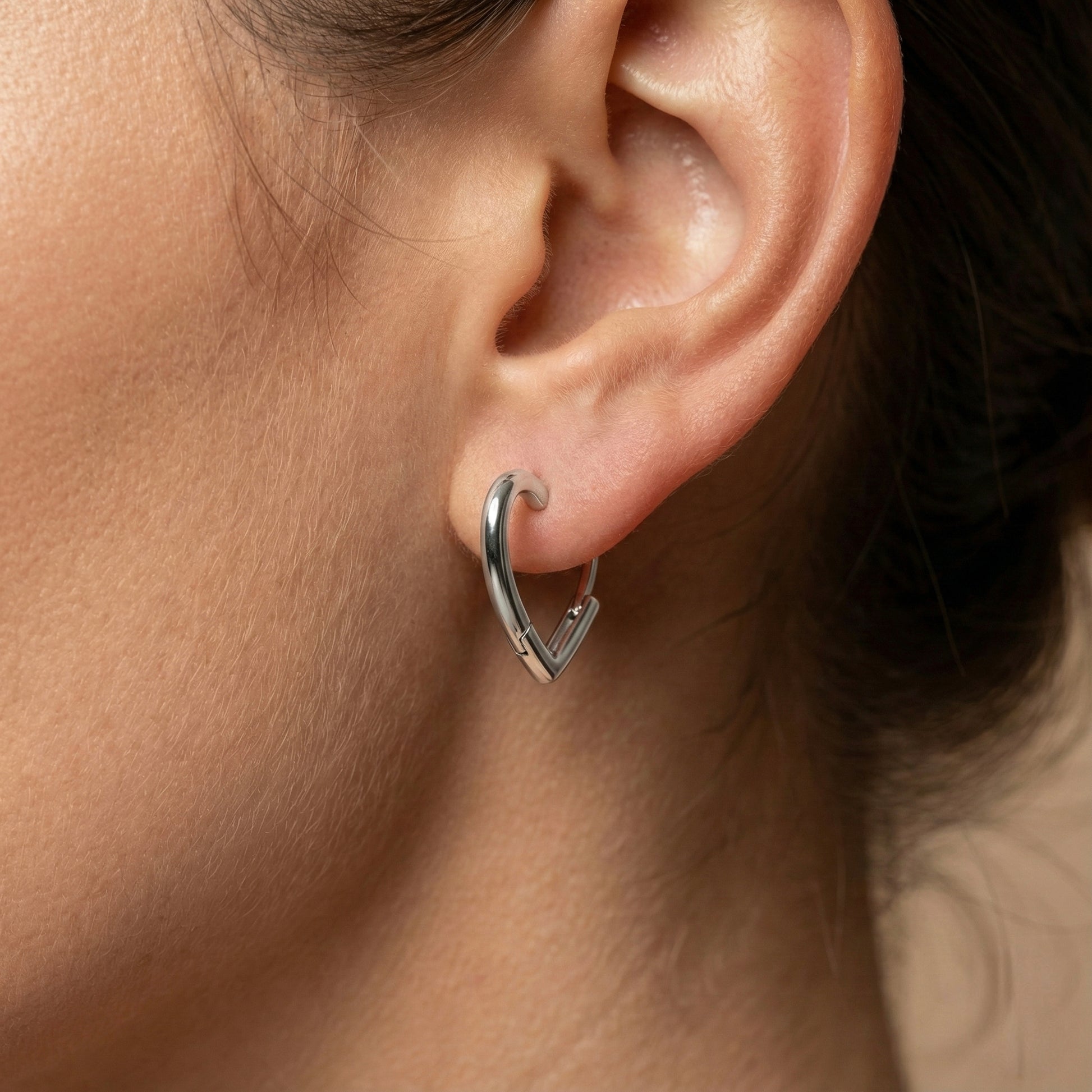 Amor Heart Hoop Earrings hypoallergenic earrings by HyraMode