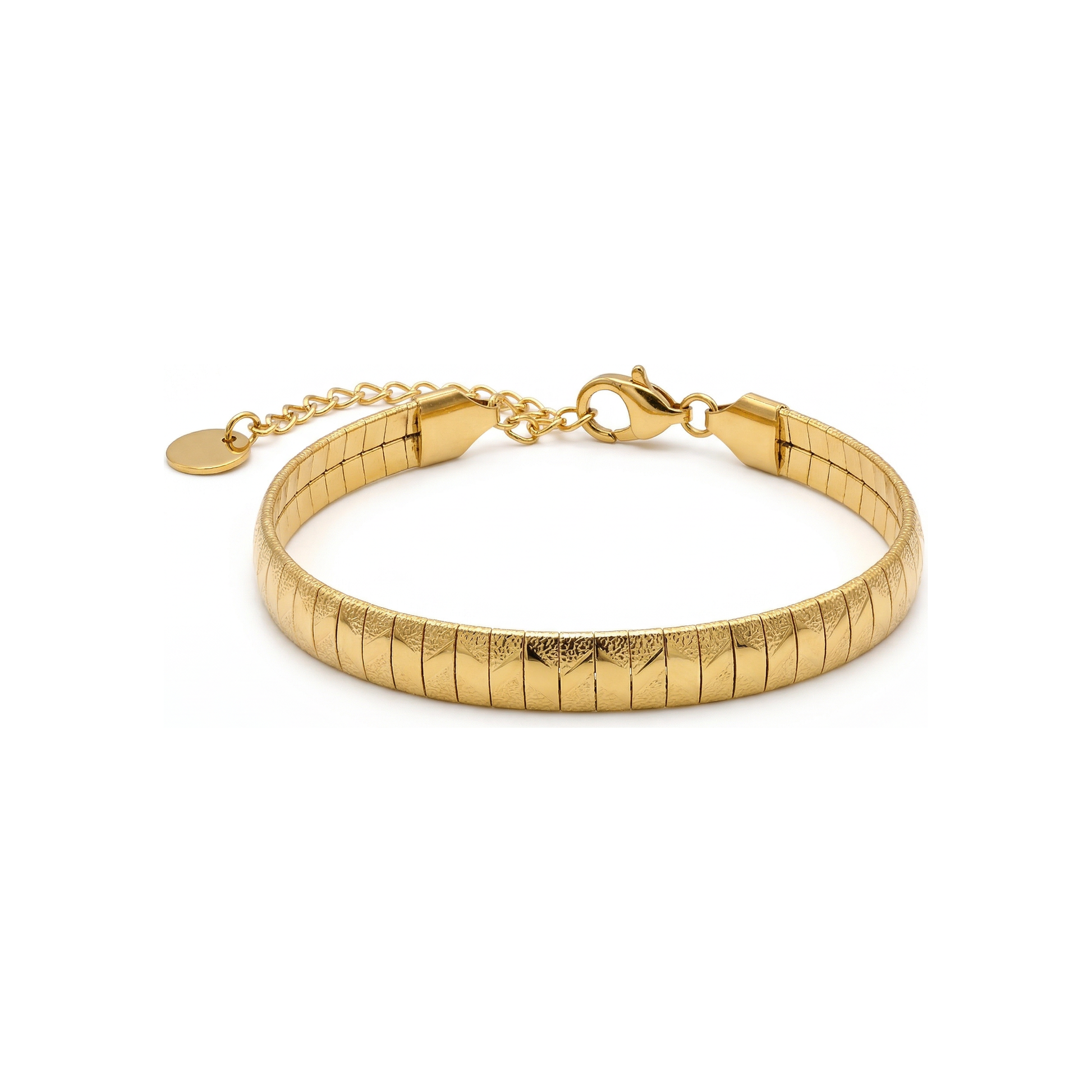 Gova Wide Herringbone Chain Bracelet - HyraMode Gold Jewelry