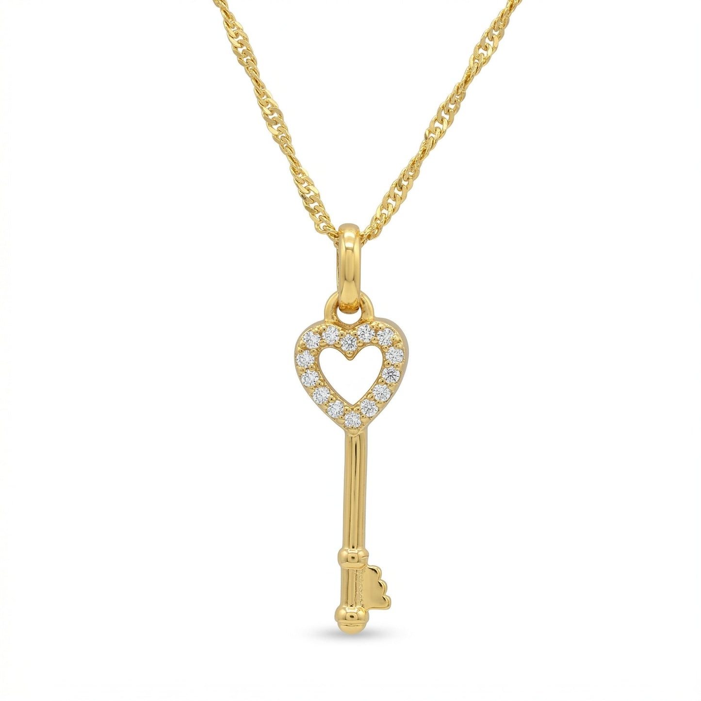 Kaia Heart Key Pendant Necklace hypoallergenic necklace by HyraMode