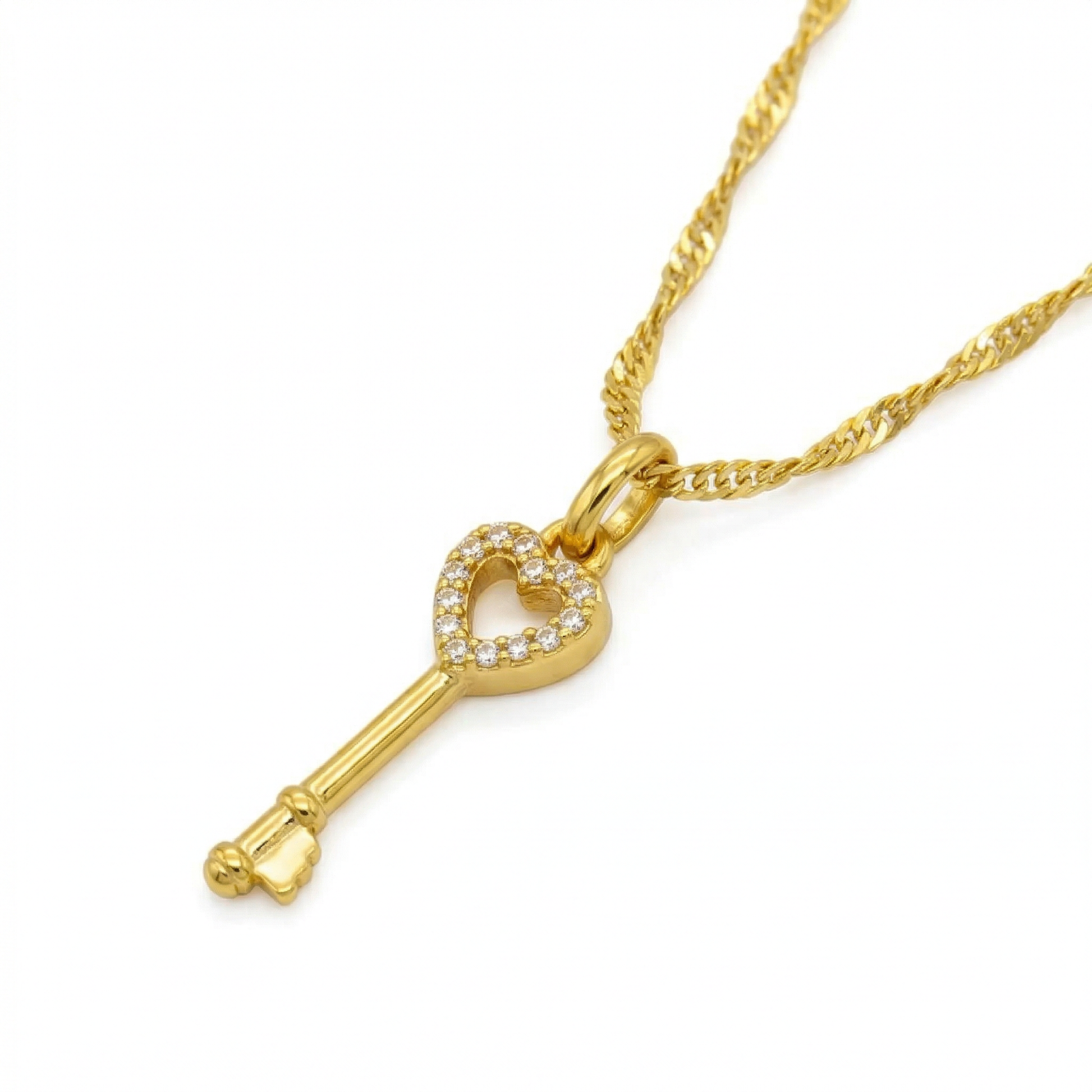 Kaia Heart Key Pendant Necklace hypoallergenic necklace by HyraMode