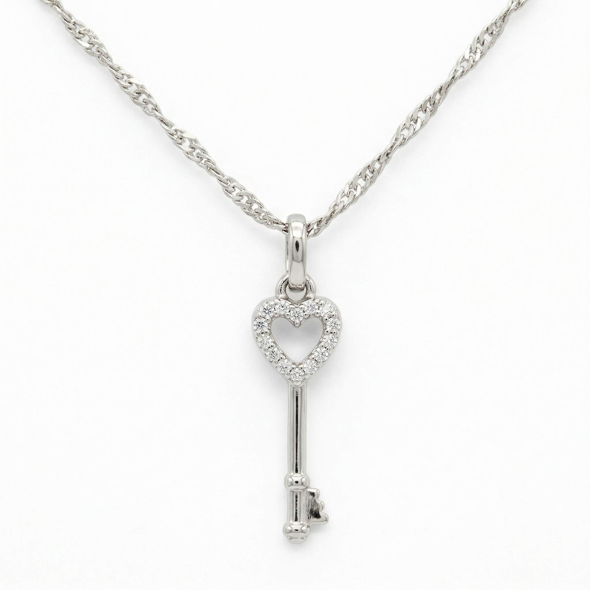Kaia Heart Key Pendant Necklace hypoallergenic necklace by HyraMode