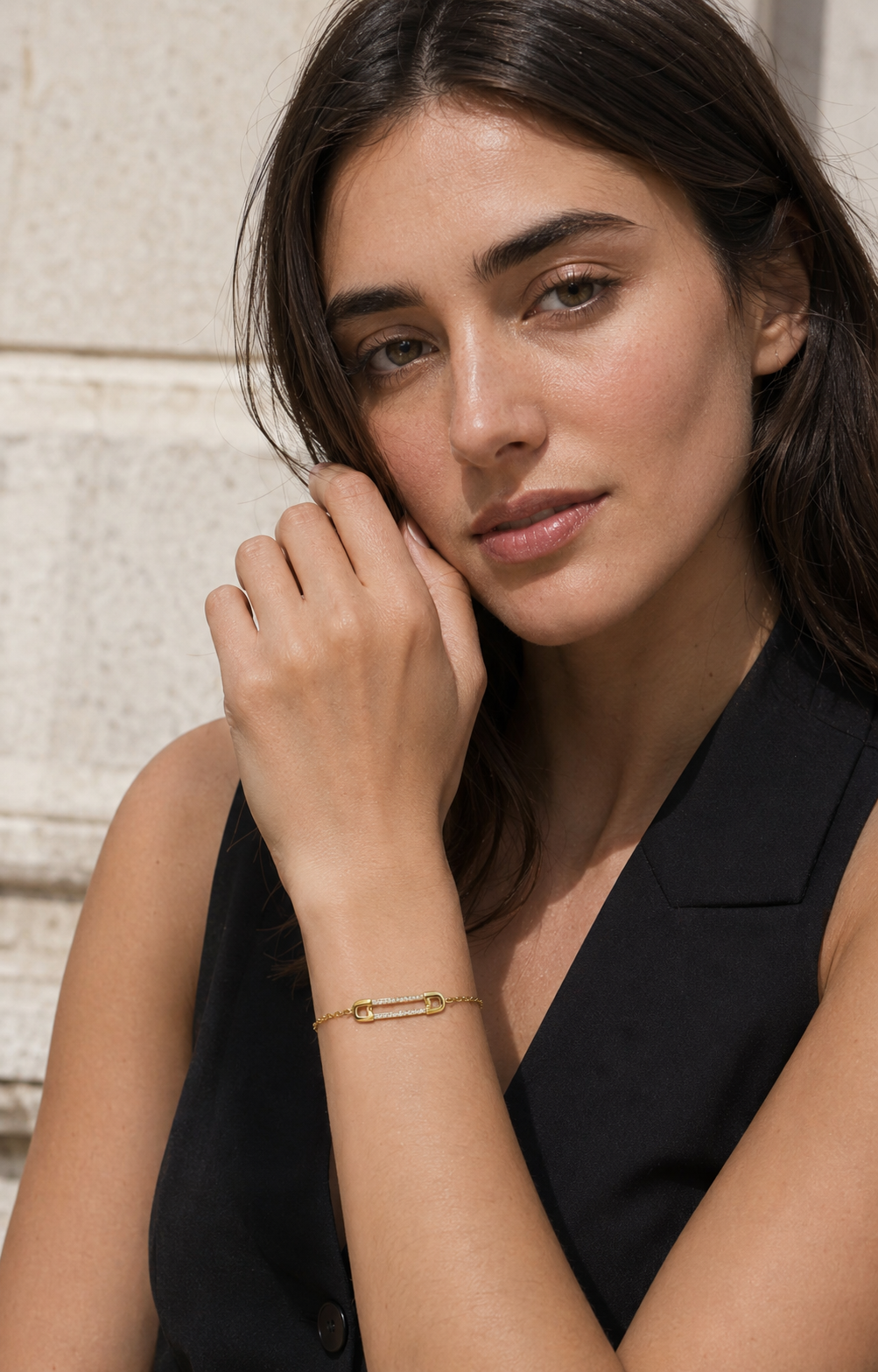 Luna Dainty Safety Pin Chain Bracelet