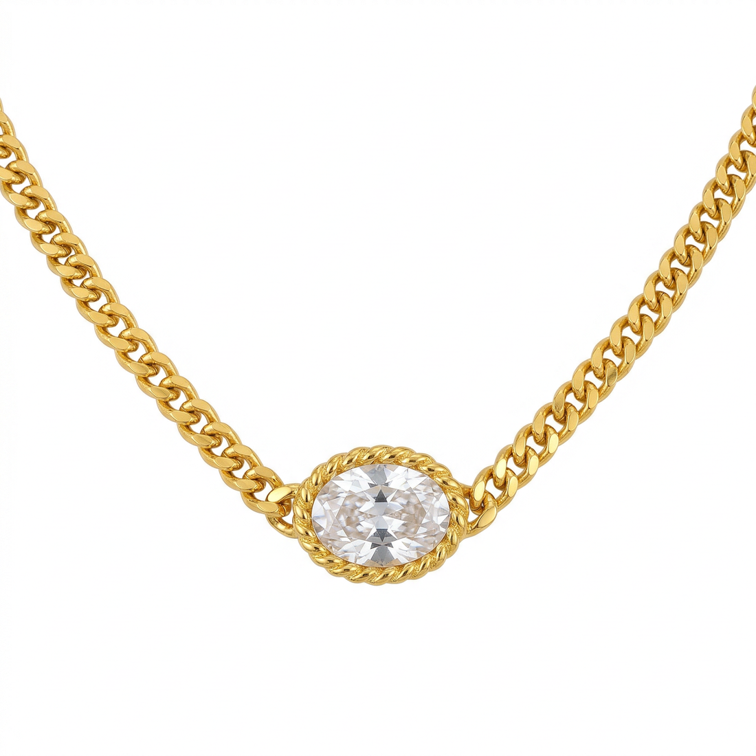 Mevi Dainty CZ Pendant Necklace hypoallergenic necklace by HyraMode