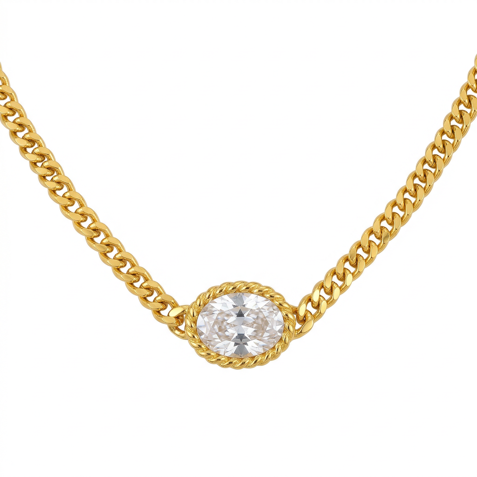 Mevi Dainty CZ Pendant Necklace hypoallergenic necklace by HyraMode