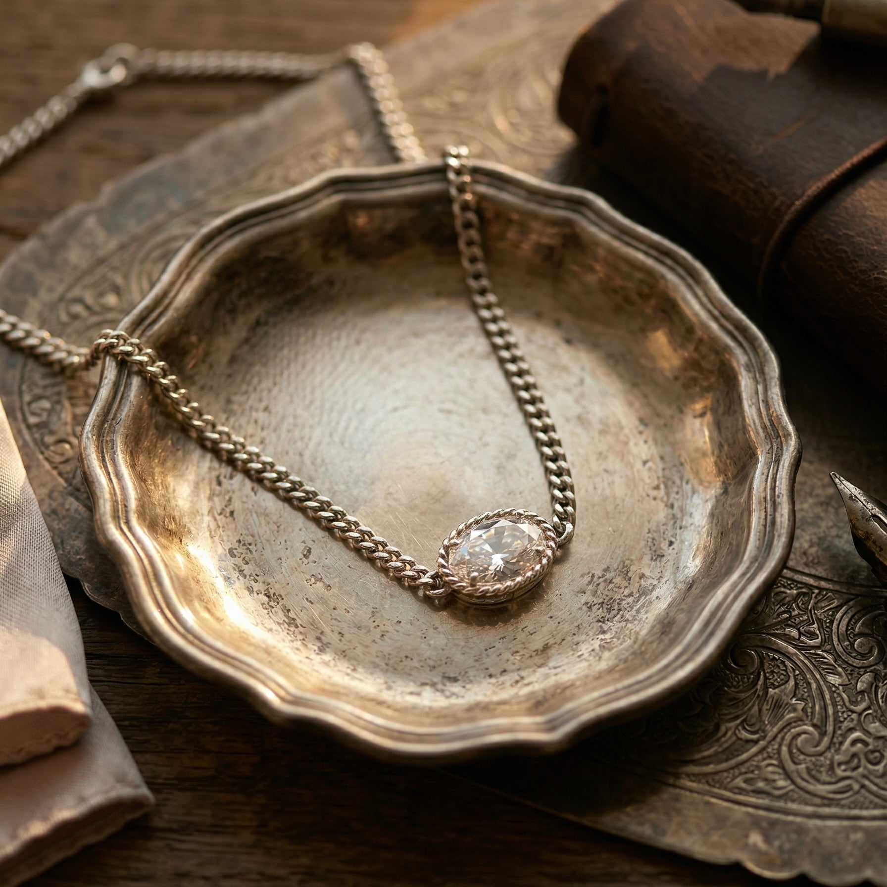 Mevi Dainty CZ Pendant Necklace hypoallergenic necklace by HyraMode