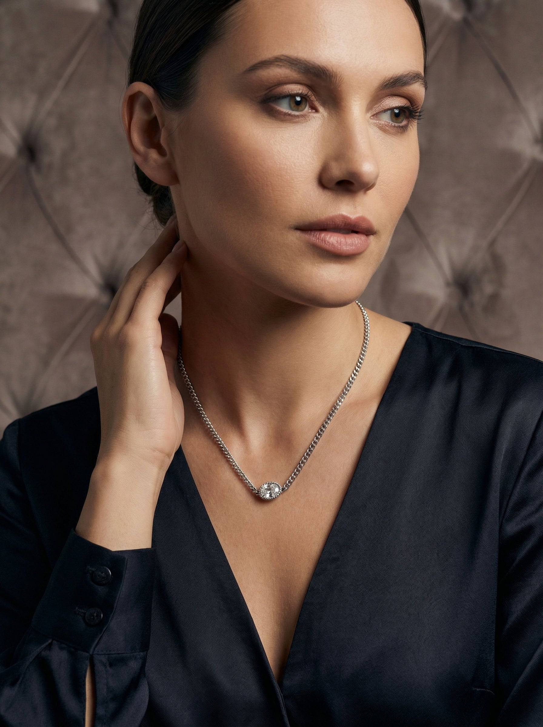 Mevi Dainty CZ Pendant Necklace hypoallergenic necklace by HyraMode