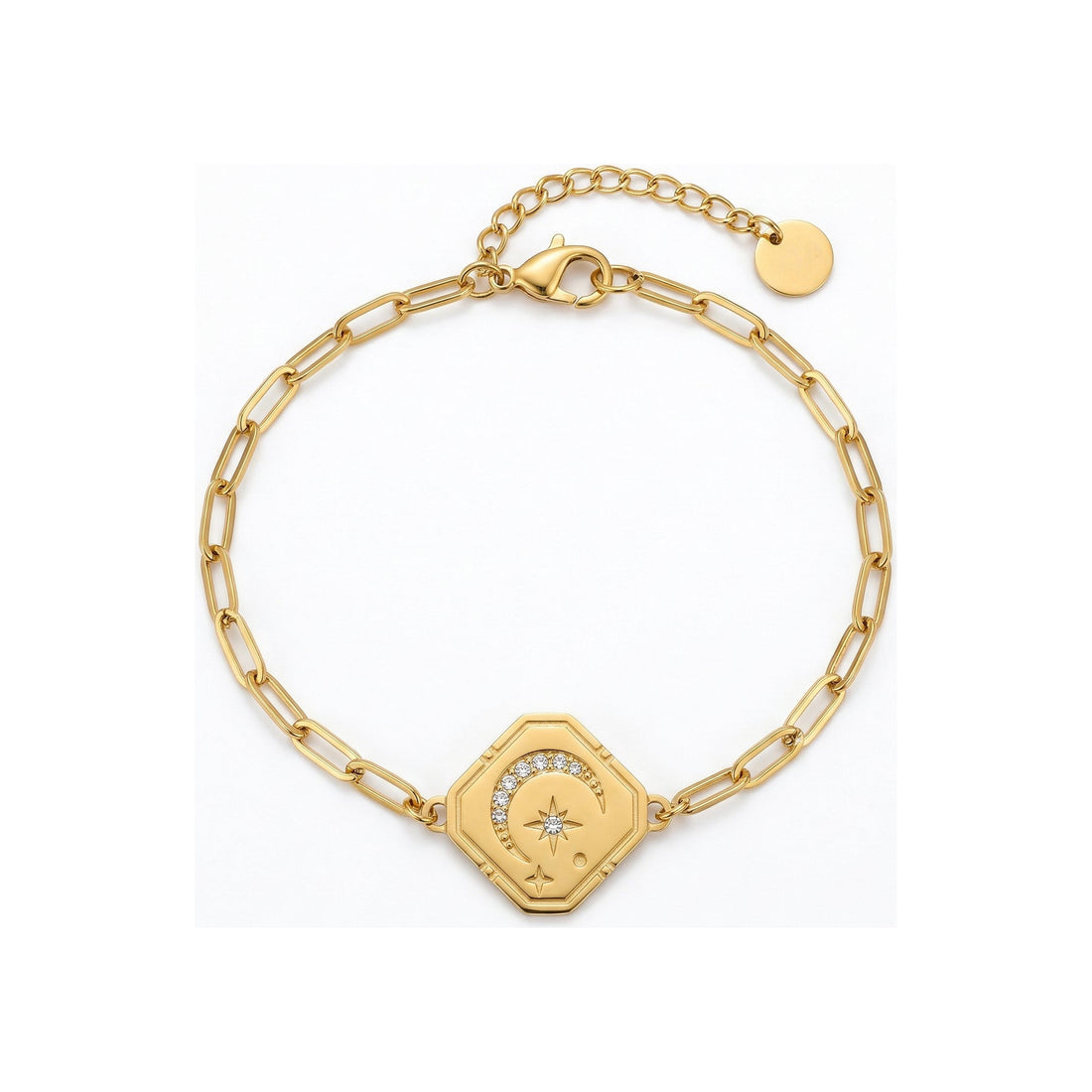 Nilo Paperclip Star Charm Bracelet - HyraMode Gold Jewelry