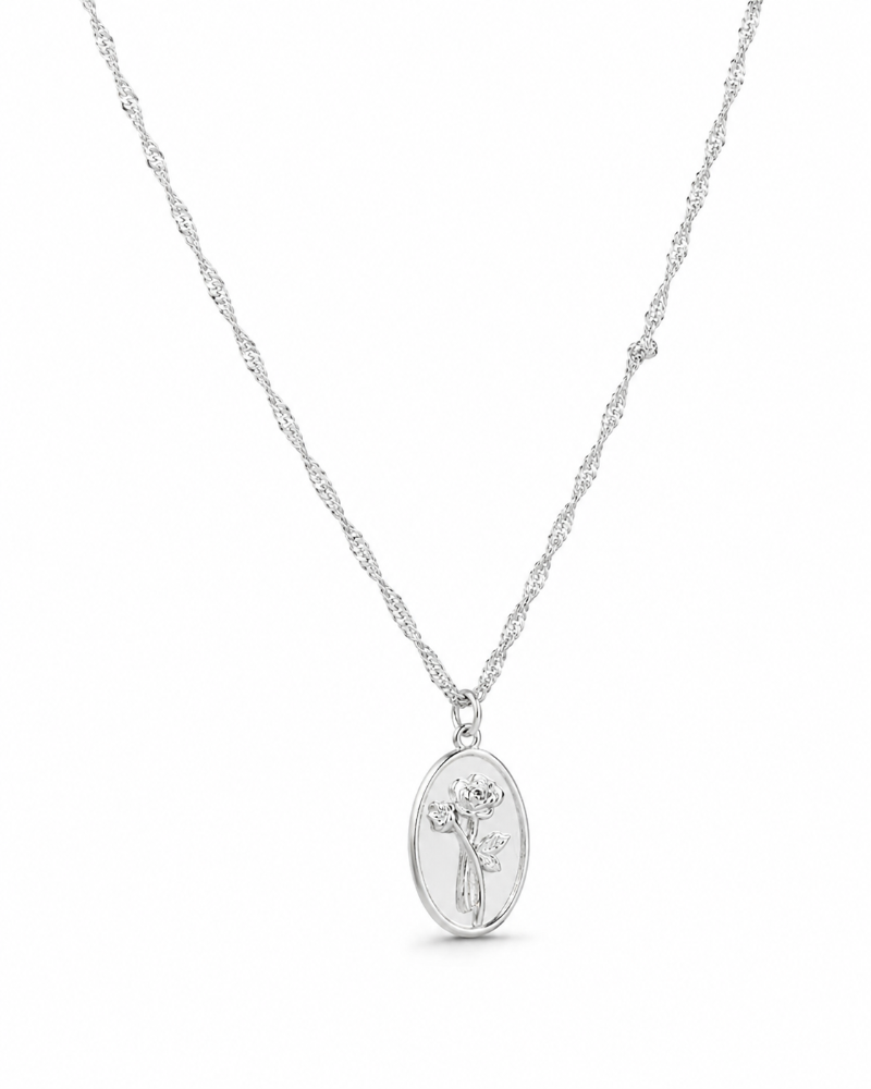 Rosa Rose Coin Pendant Necklace