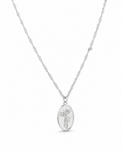 Rosa Rose Coin Pendant Necklace