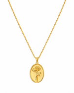 Rosa Rose Coin Pendant Necklace