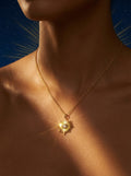 Sola Sunburst Pendant Necklace hypoallergenic necklace by HyraMode