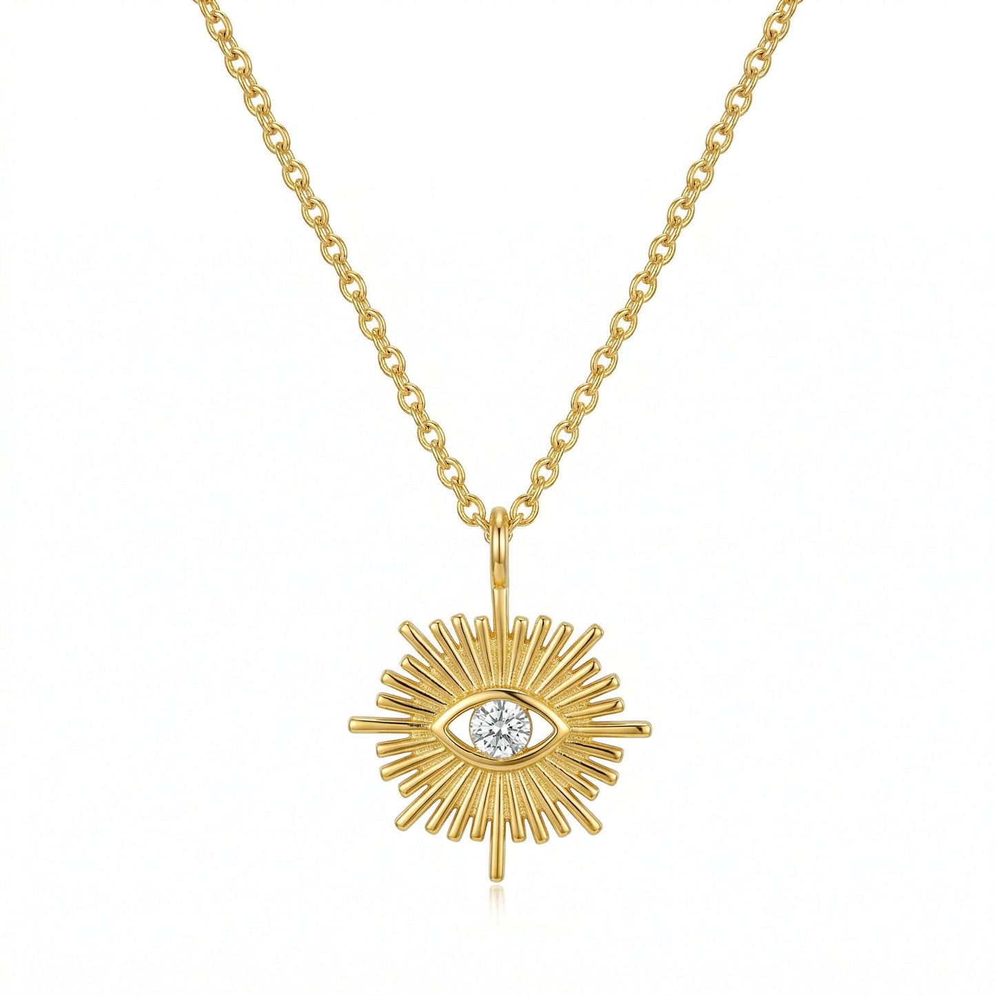 Sola Sunburst Pendant Necklace hypoallergenic necklace by HyraMode