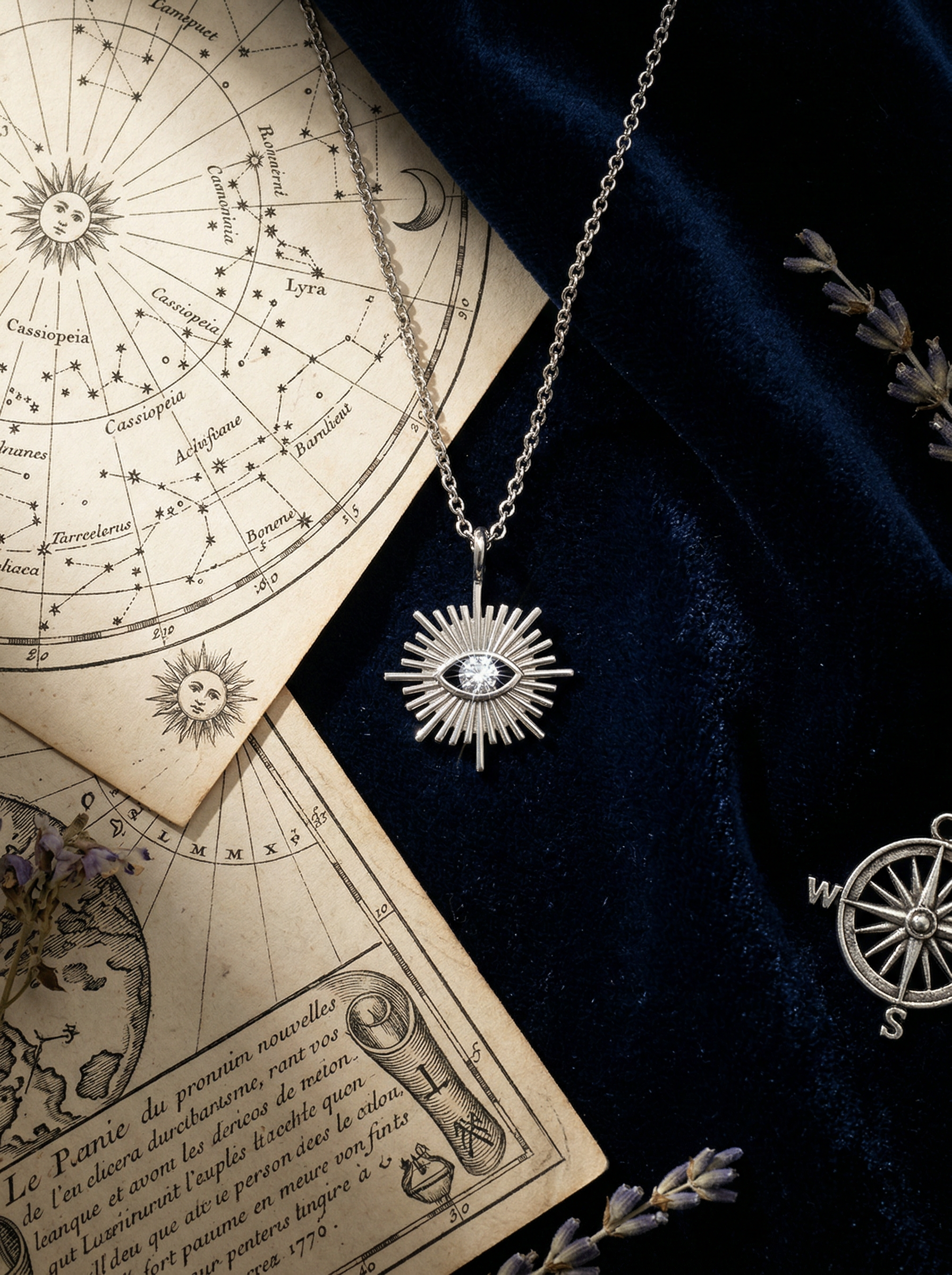 Sola Sunburst Pendant Necklace hypoallergenic necklace by HyraMode