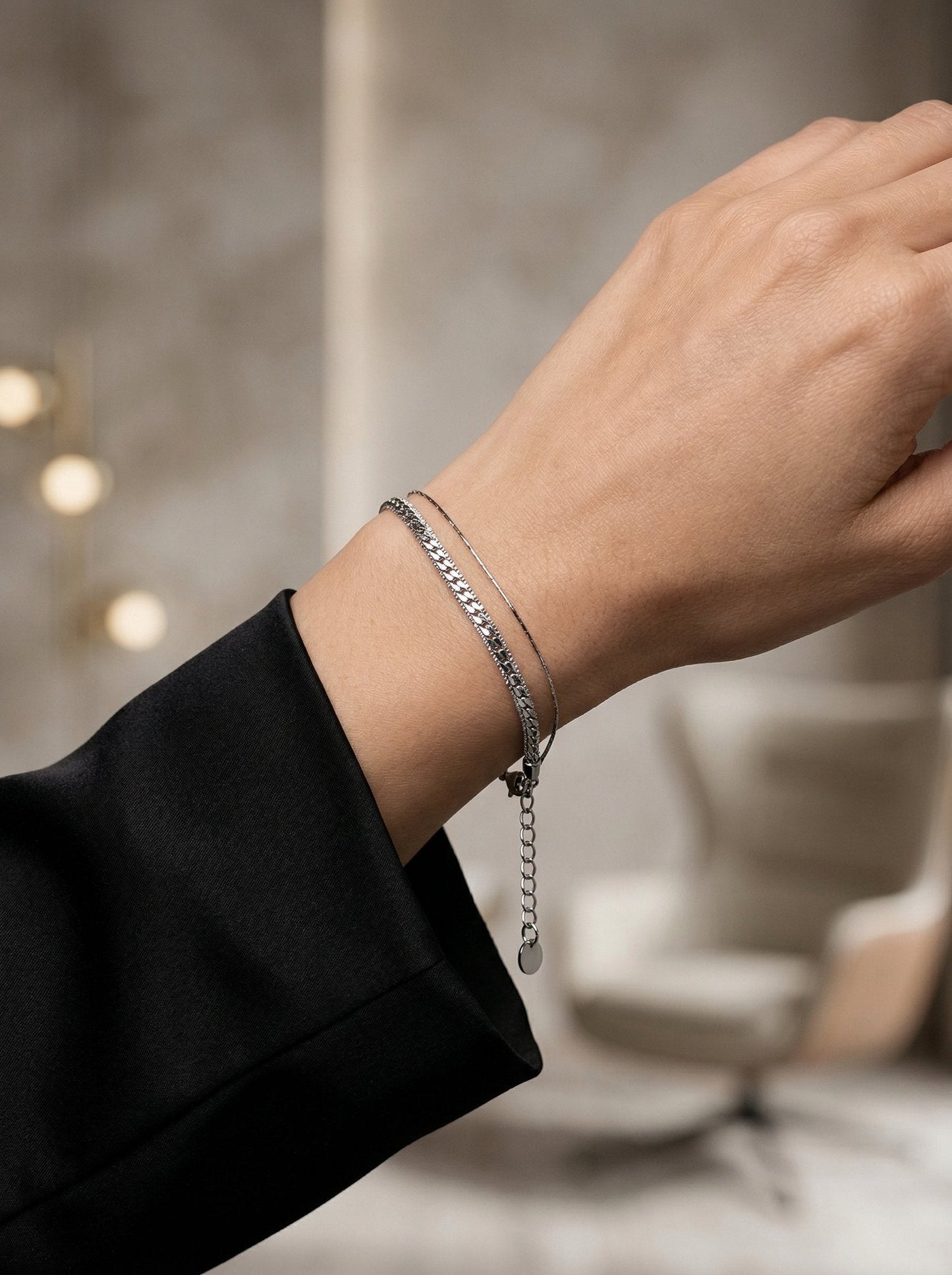 Suri Layered Multi-Chain Bracelet - View 3 - HyraMode