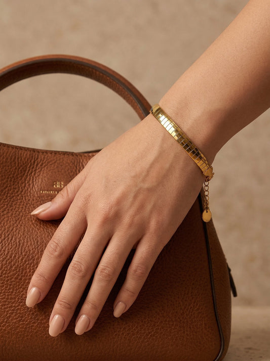 Tali Wide Flat Box Chain Bracelet - View 2 - HyraMode